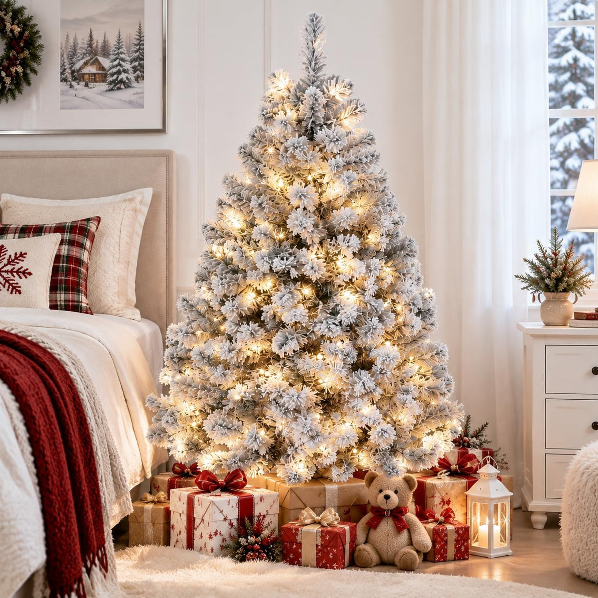 GarveeTech 6ft Artificial Christmas Tree, Realistic Full Unlit Décor