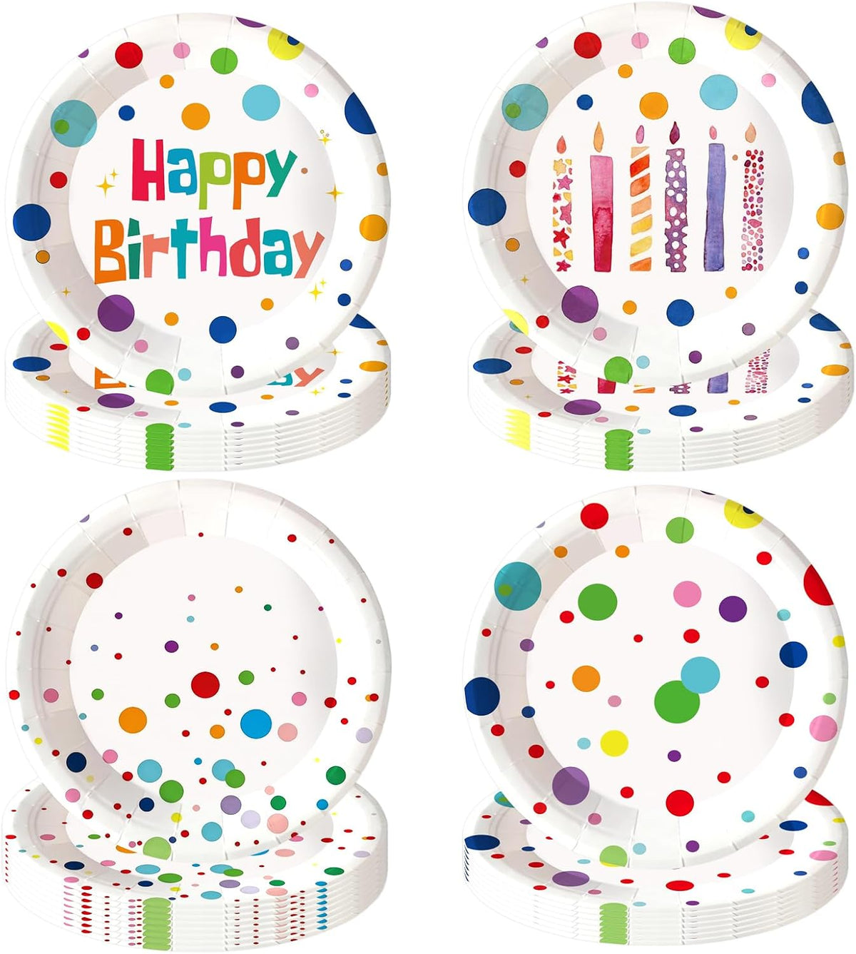 48pcs Christmas Paper Plates, 8.5 inch Xmas Party Plates Table Decorations