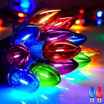 Minetom Christmas Lights Outdoor, 50Ft 50 LED C9 String Lights, Warm White