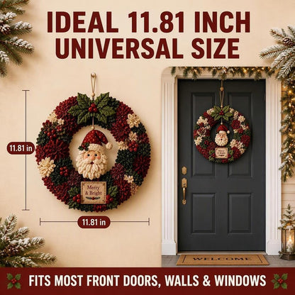 DIY Christmas Fabric Poke Wreath Kit,No-Sew Poke Art.（Christmas Stocking）