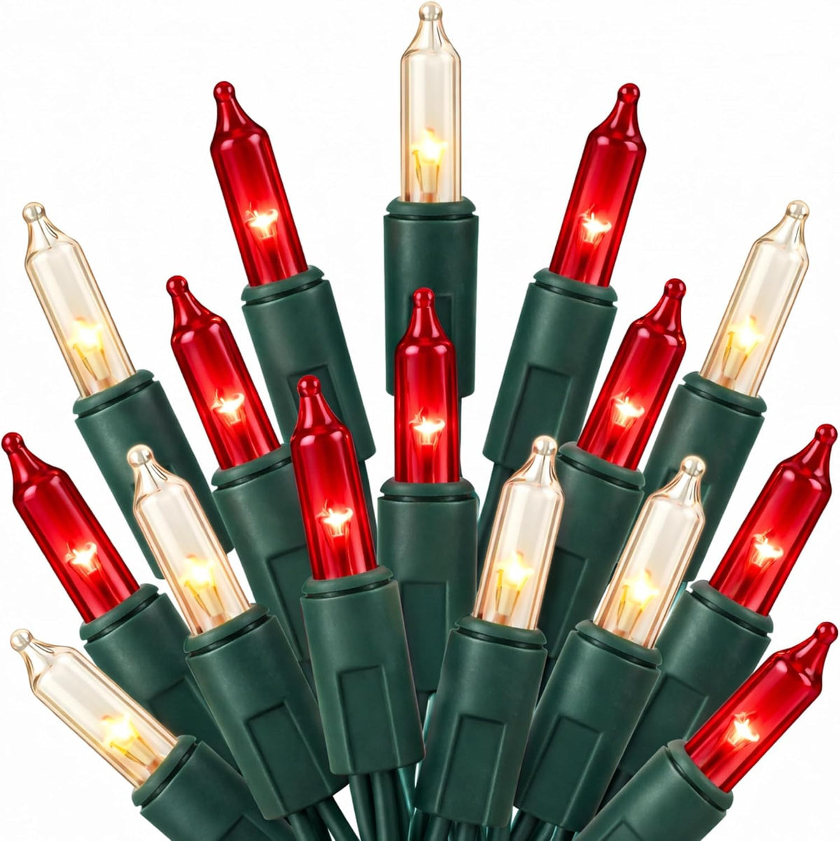 TW SHINE Warm White Christmas Lights Outdoor, 20FT 100 Count Incandescent Christmas Light Indoor, Waterproof Christmas Tree String Lights for Xmas Decorations