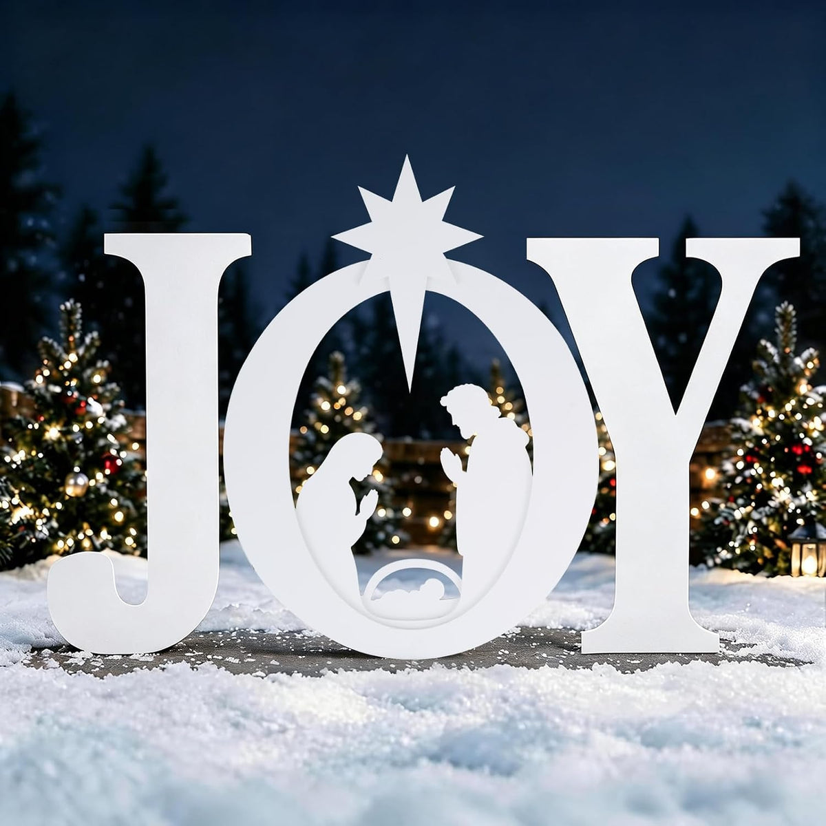 DUMOS 46 Inch Joy Christmas Decorations, Outdoor Nativity Set Scene