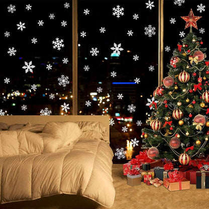 LUDILO 135Pcs Christmas Decorations Window Clings Snowflakes Window Decals
