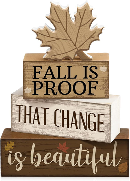 Moucuny 4 Pcs Christmas Table Decorations Indoor, Hot Cocoa Wood Block Sign
