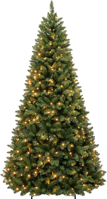 Hykolity 7 ft Prelit Snow Flocked Christmas Tree with 300 Warm White LEDs