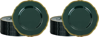 Hioasis 60 Pcs Red Gold Dessert Plates for Christmas