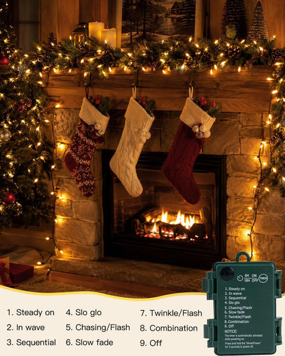 LED Battery Operated Christmas Lights Indoor Outdoor 18ft 4Pack Mini Lights