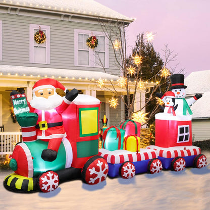 FunFanso 7 FT Christmas Inflatables Snowman Outdoor Decorations, Giant Blow up Snow Man Yard Decor Built-in Bright LED Light Wear Magic Hat, Weatherproof Holiday for Garden Patio Lawn Party Xmas Gifts