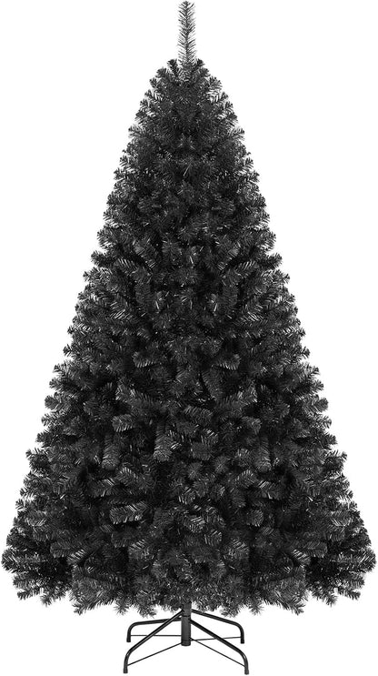 HAPPYGRILL 6FT Artificial Christmas Tree, Unlit Xmas Pine Tree, Metal Stand