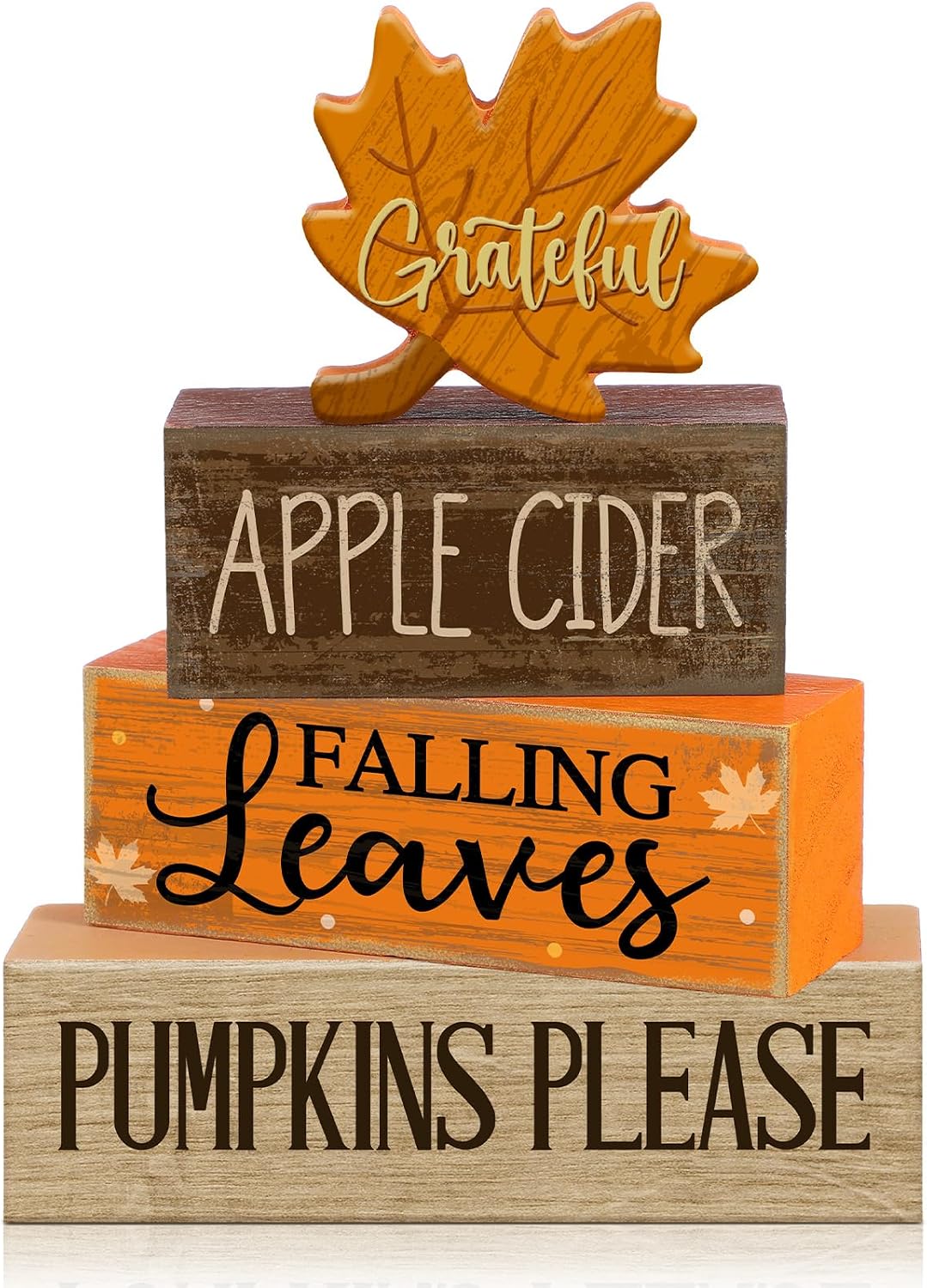 Moucuny 4 Pcs Christmas Table Decorations Indoor, Hot Cocoa Wood Block Sign