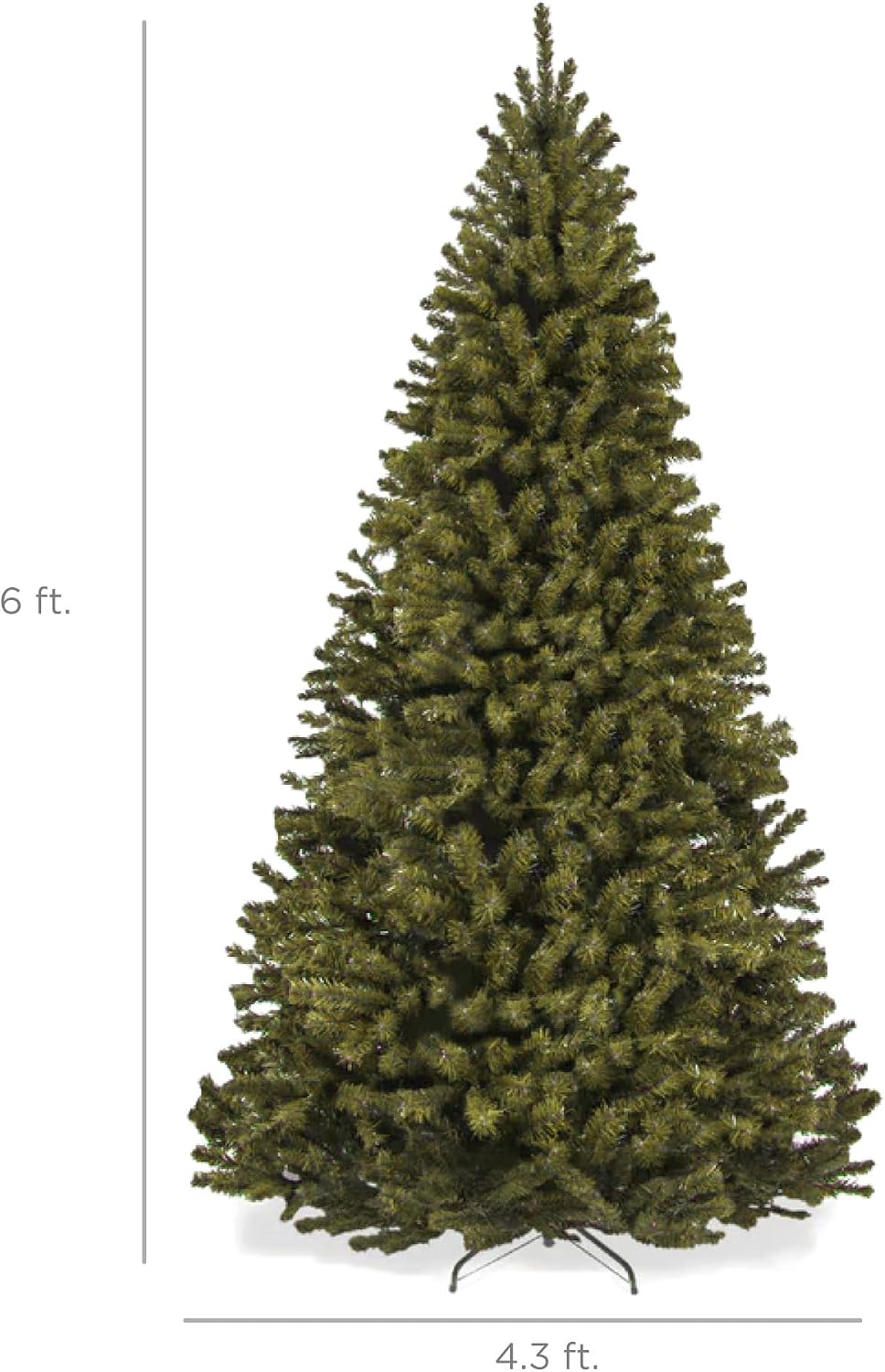 Best Choice Products Artificial Christmas Tree, 6ft Premium Unlit Realistic Spruce Holiday Décor w/Dense Branches, Easy Assembly, Metal Base