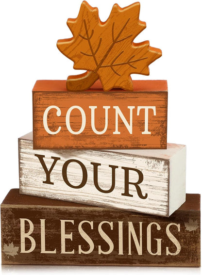 Moucuny 4 Pcs Christmas Table Decorations Indoor, Hot Cocoa Wood Block Sign