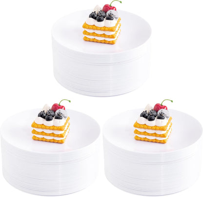 Hioasis 60 Pcs Red Gold Dessert Plates for Christmas