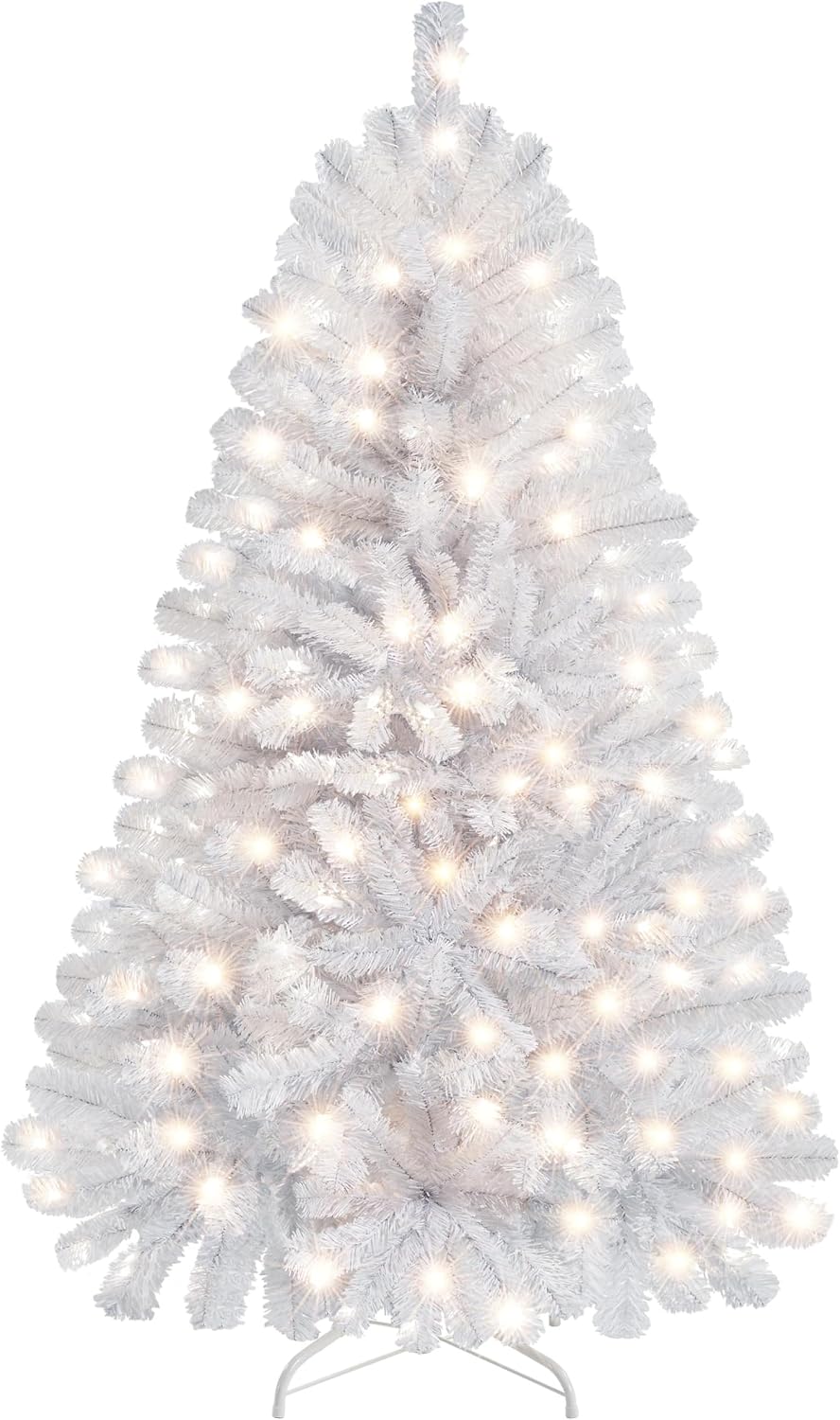 Yaheetech 4.5ft Pre-lit Christmas Tree with 150 Warm White Lights, Green