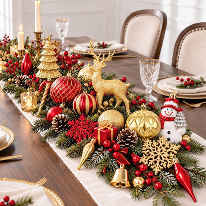 JOICEE 118Pcs Christmas Balls Ornaments Set for Christmas Tree Decorations