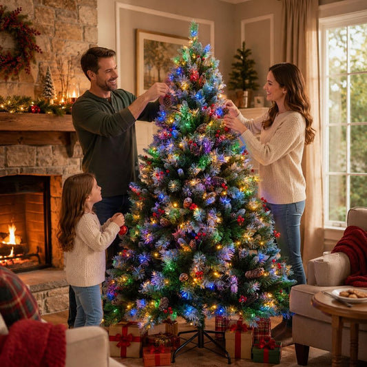 SENNOUL 6ft Prelit Christmas Tree with Lights，Premium Artificial Xmas Tree