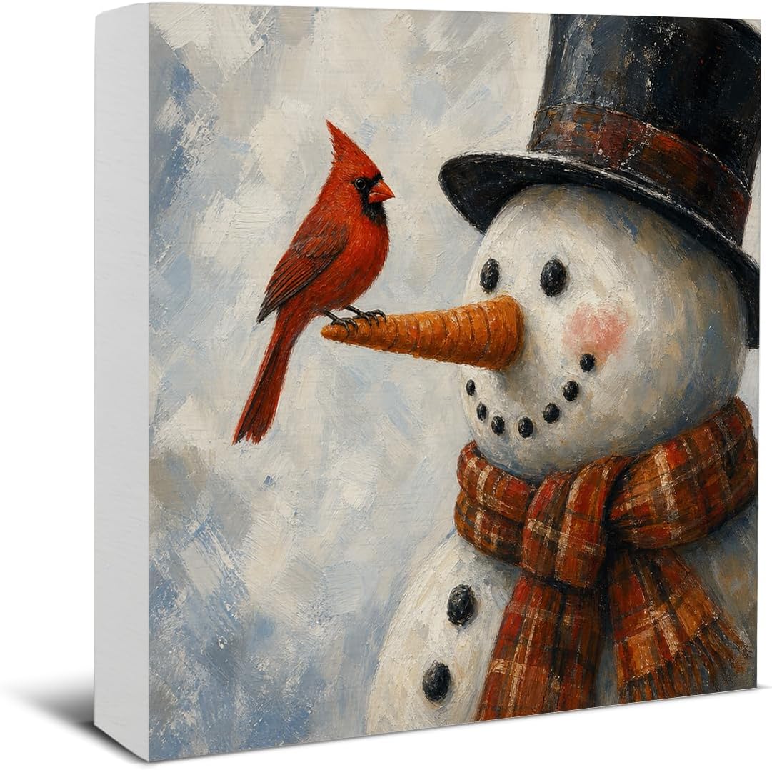 Christmas Bathroom Decorations, Funny Christmas Wood Sign Decor 5x5 Inches