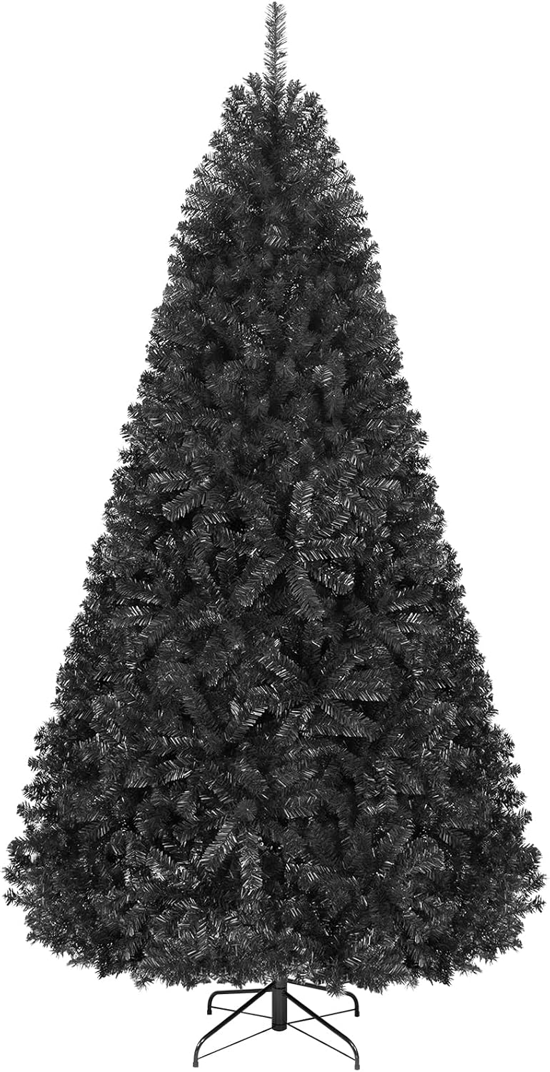 HAPPYGRILL 6FT Artificial Christmas Tree, Unlit Xmas Pine Tree, Metal Stand