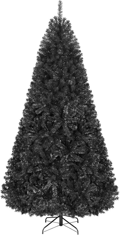 HAPPYGRILL 6FT Artificial Christmas Tree, Unlit Xmas Pine Tree, Metal Stand