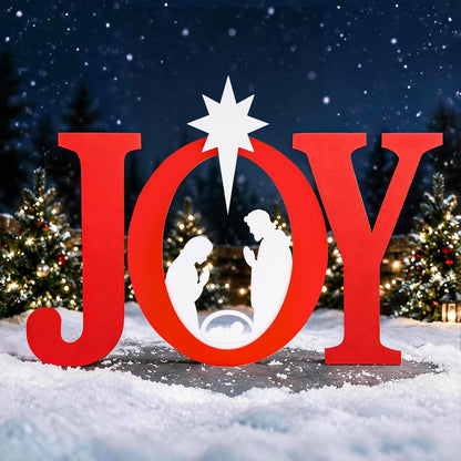 DUMOS 46 Inch Joy Christmas Decorations, Outdoor Nativity Set Scene