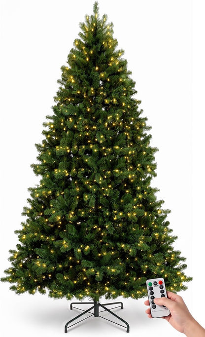 6FT Pre-Lit Artificial Christmas Tree, 300 LED Lights, 900 PVC Branch Tips