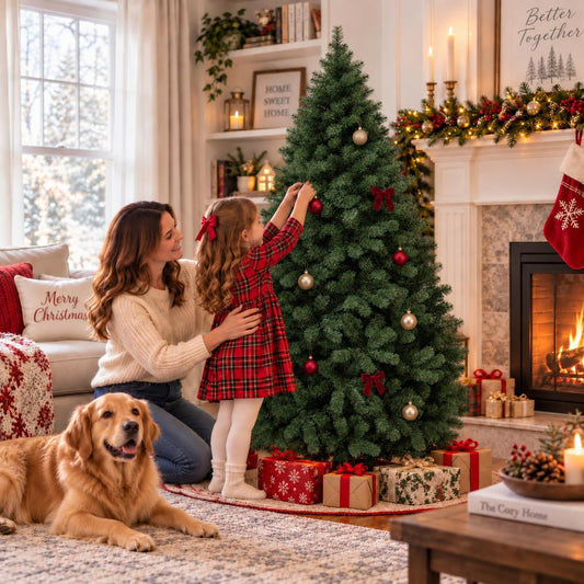 GarveeTech 6ft Artificial Christmas Tree, Realistic Full Unlit Décor