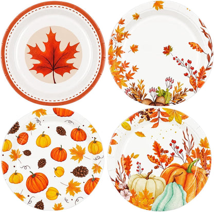 48pcs Christmas Paper Plates, 8.5 inch Xmas Party Plates Table Decorations