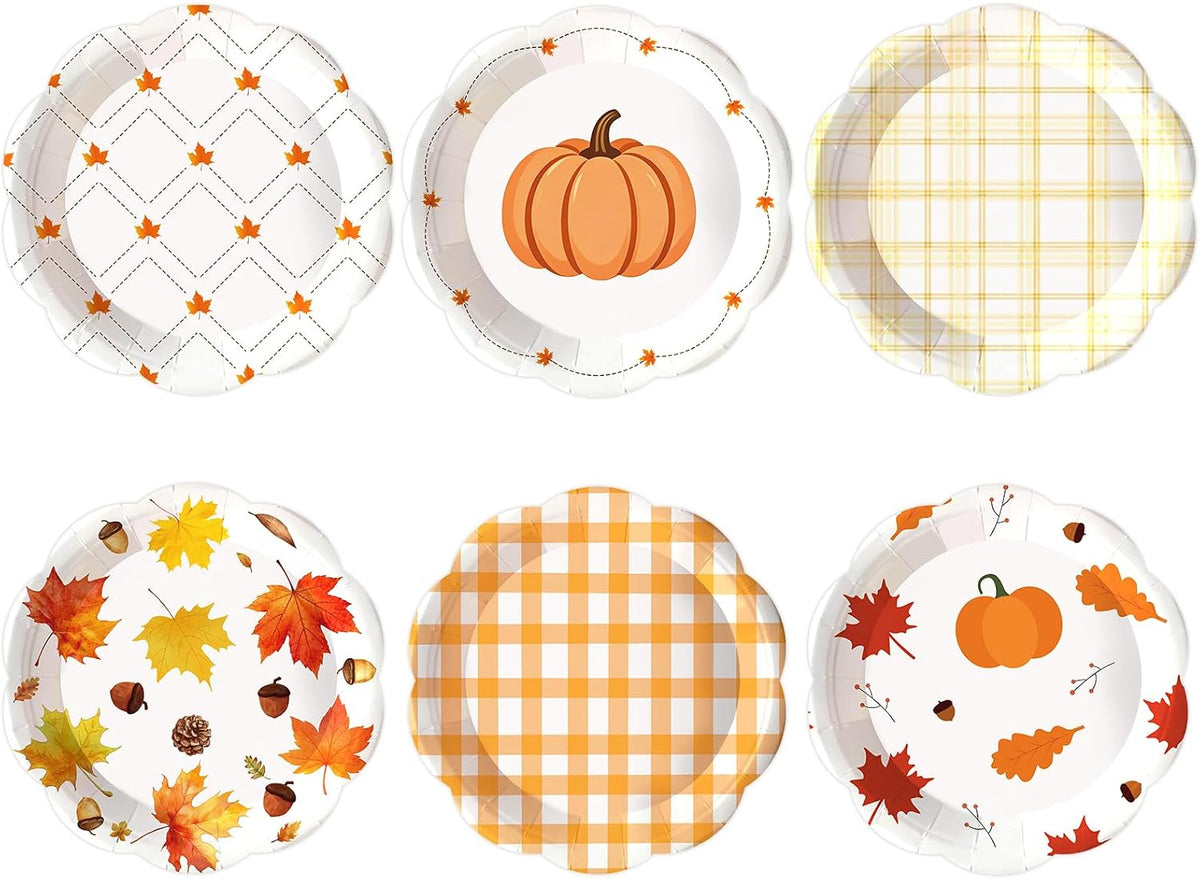 48pcs Christmas Paper Plates, 8.5 inch Xmas Party Plates Table Decorations