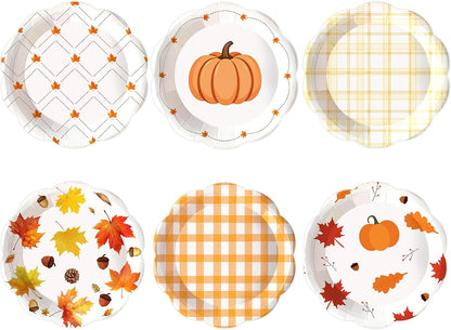 48pcs Christmas Paper Plates, 8.5 inch Xmas Party Plates Table Decorations
