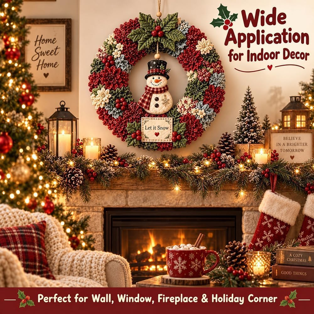 DIY Christmas Fabric Poke Wreath Kit,No-Sew Poke Art.（Christmas Stocking）
