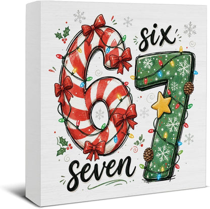 Christmas Bathroom Decorations, Funny Christmas Wood Sign Decor 5x5 Inches