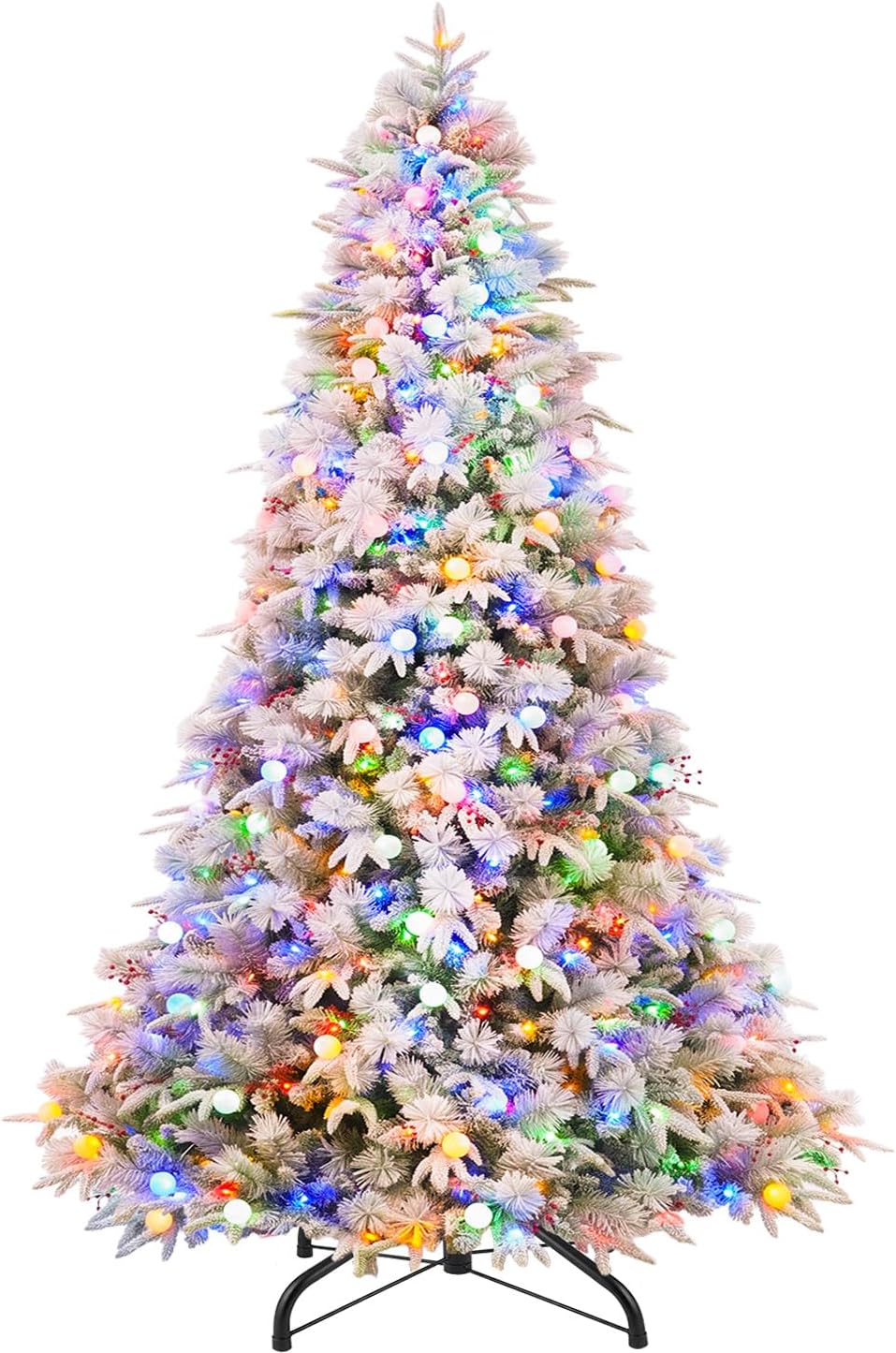 Hykolity 7.5 ft Prelit Christmas Tree with Realistic PE Foliage