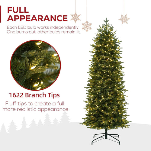Hykolity 6 ft Prelit Pencil Christmas Tree with 300 Warm White LEDs