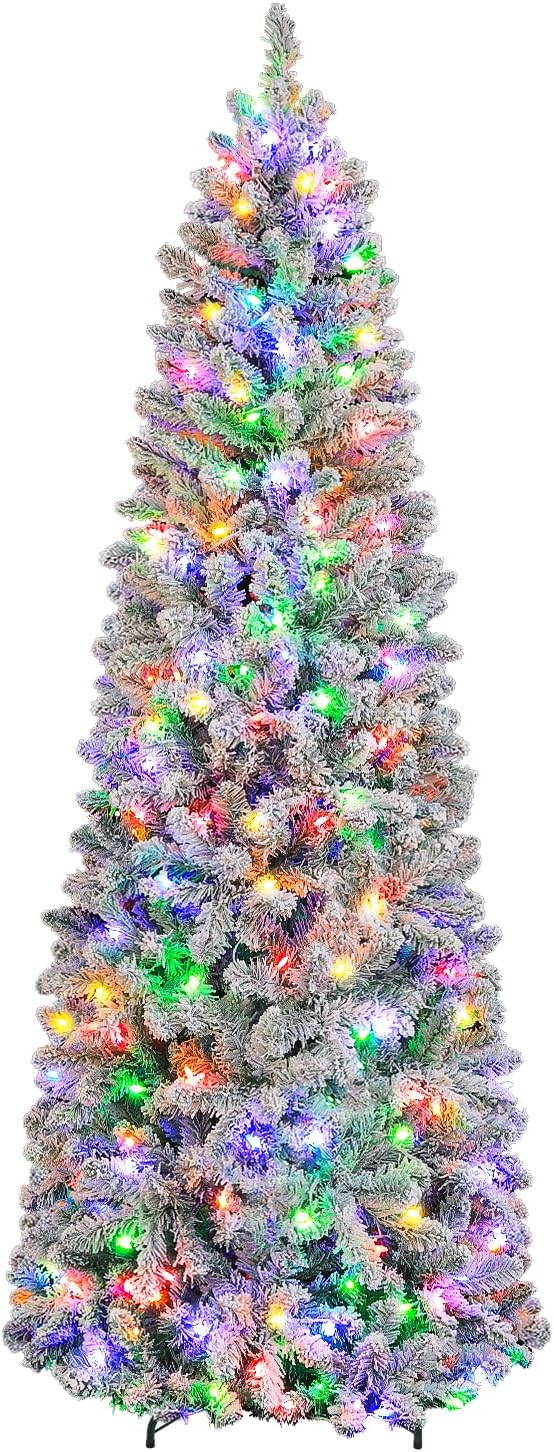 Hykolity 6 ft Prelit Pencil Christmas Tree with 300 Warm White LEDs