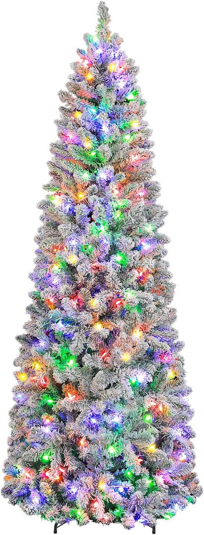 Hykolity 6 ft Prelit Pencil Christmas Tree with 300 Warm White LEDs
