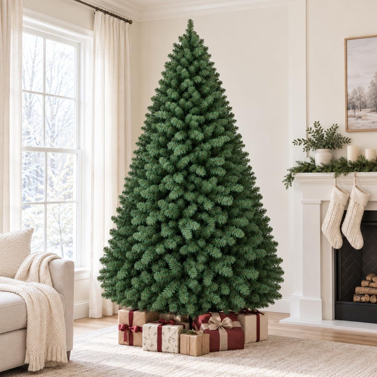 GarveeTech 6ft Artificial Christmas Tree, Realistic Full Unlit Décor