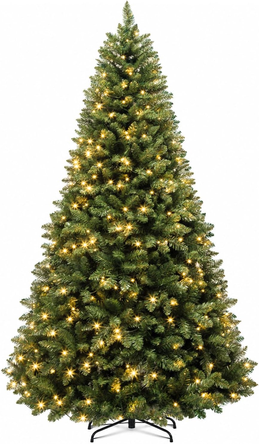 Hykolity 7 ft Prelit Artificial Christmas Tree with 300 Warm White LEDs