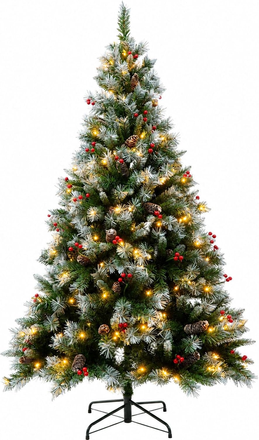 SENNOUL 6ft Prelit Christmas Tree with Lights，Premium Artificial Xmas Tree