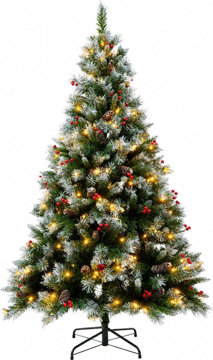 SENNOUL 6ft Prelit Christmas Tree with Lights，Premium Artificial Xmas Tree