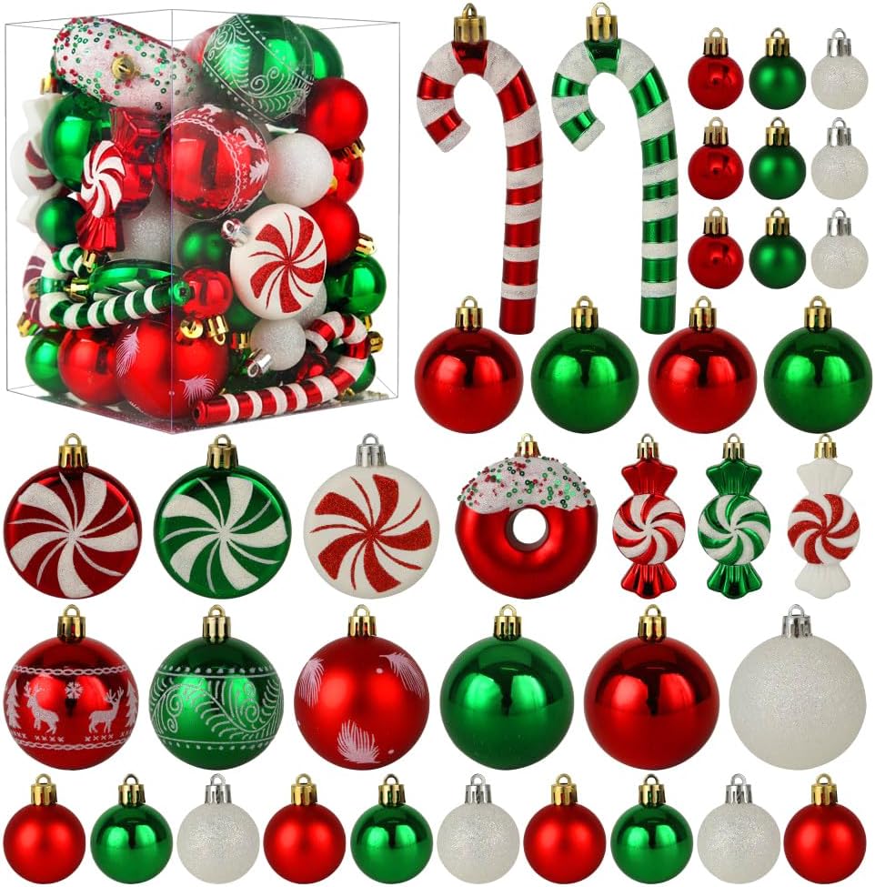Christmas Tree Ornaments 40pcs Christmas Ball Ornaments Set Shatterproof