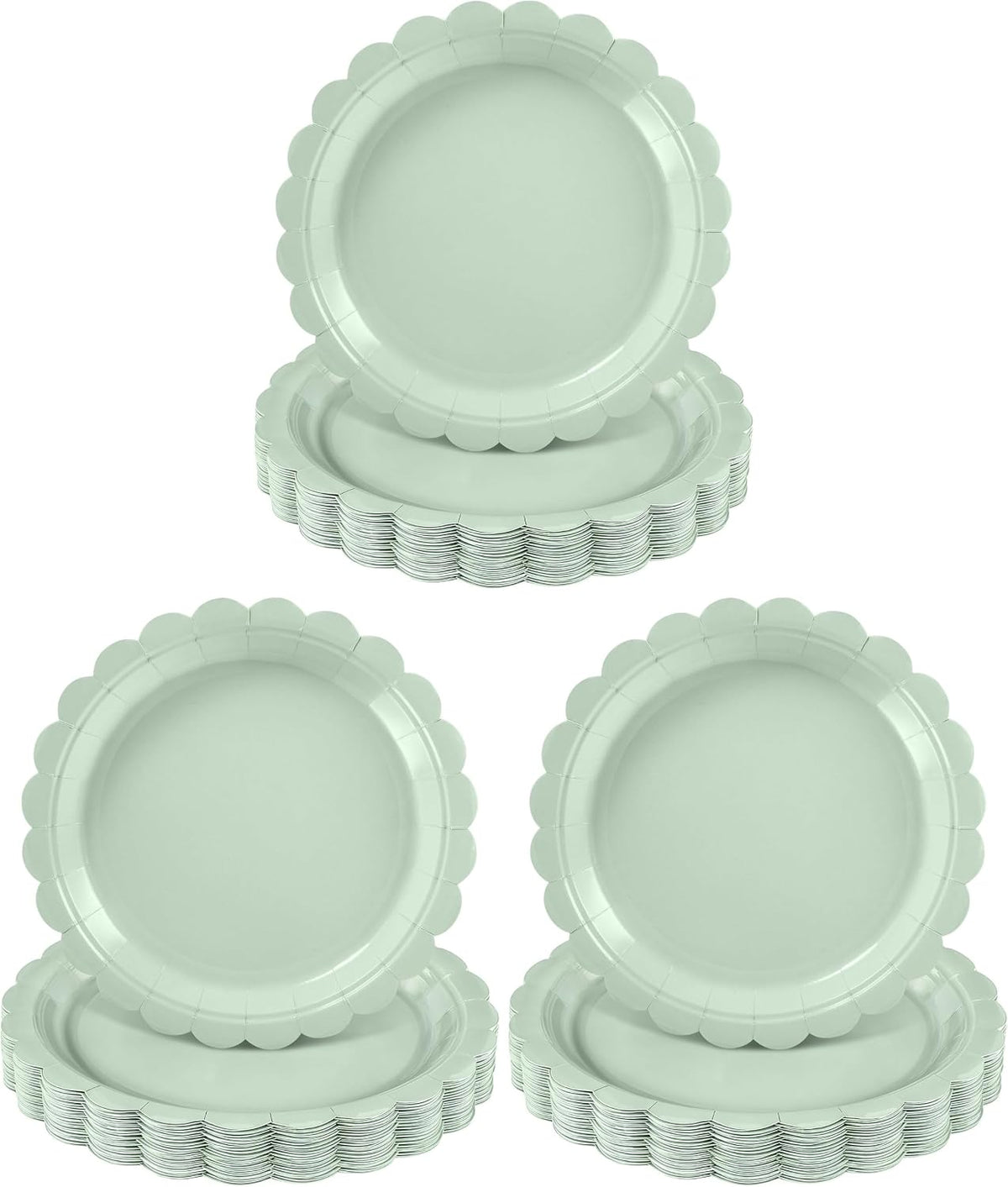 NatNarr 30 Pcs Red Paper Plates 9" Scalloped Red White Party Plates