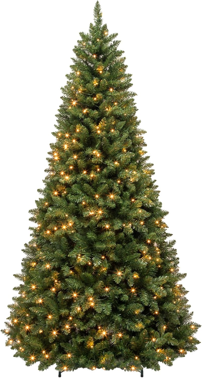 Hykolity 7 ft Prelit Snow Flocked Christmas Tree with 300 Warm White LEDs