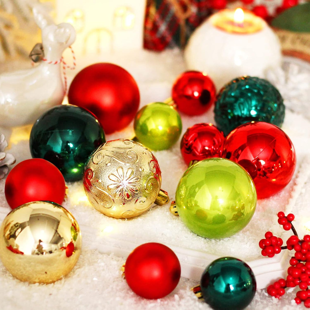 Christmas Tree Ornaments 40pcs Christmas Ball Ornaments Set Shatterproof