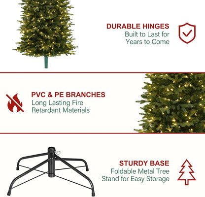 Hykolity 6 ft Prelit Pencil Christmas Tree with 300 Warm White LEDs