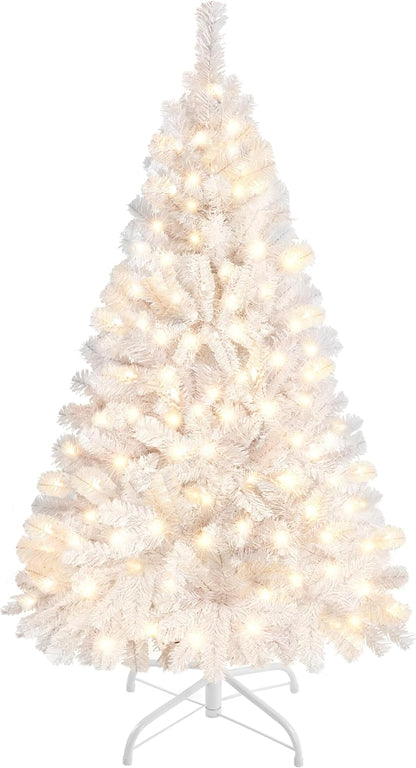 Yaheetech 4.5ft Pre-lit Christmas Tree with 150 Warm White Lights, Green