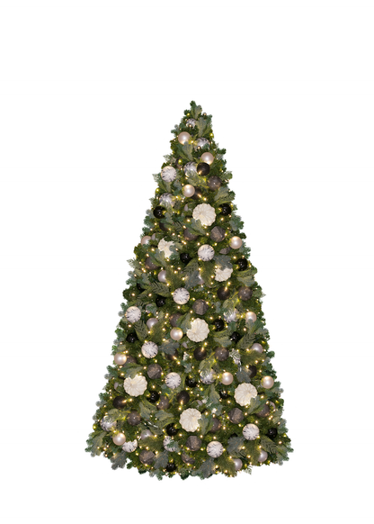 Hinged Artificial Christmas Tree, LED Lit, Warm White (3ft to 9ft)