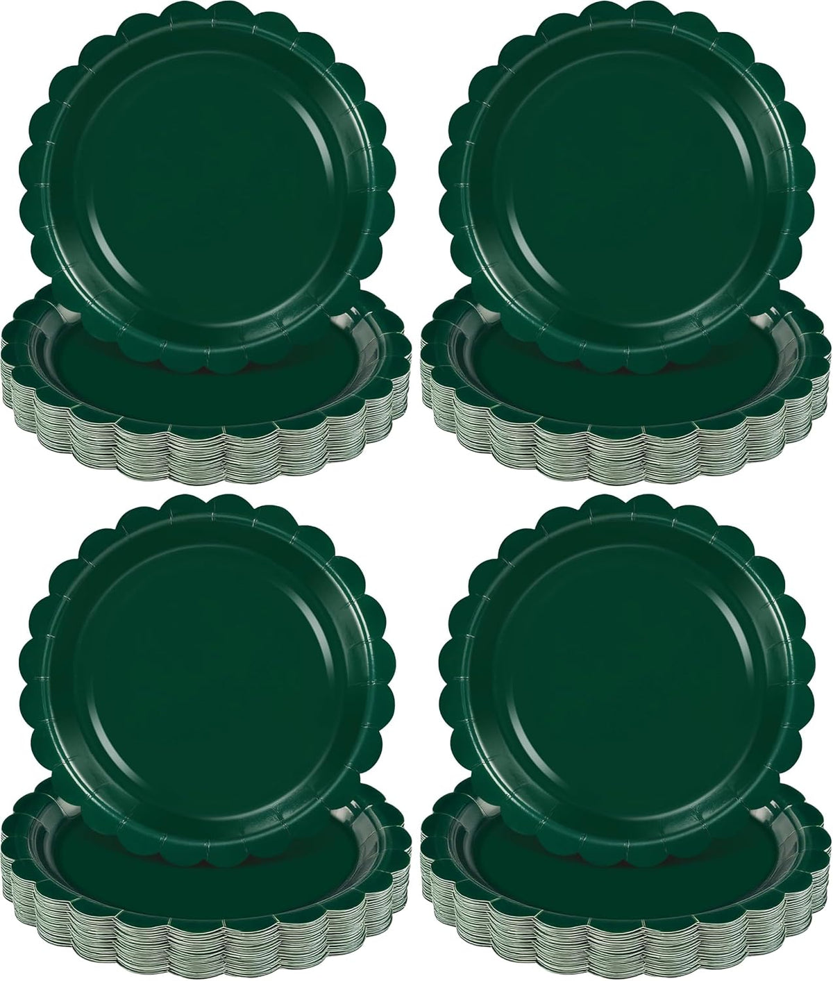 NatNarr 30 Pcs Red Paper Plates 9" Scalloped Red White Party Plates