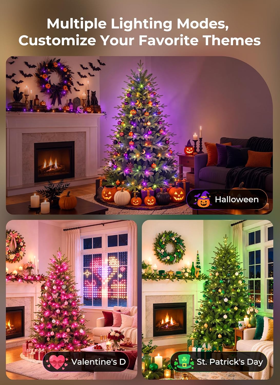 Brightown 6-ft Smart Prelit Christmas Trees with 250 LED Lights,App Control