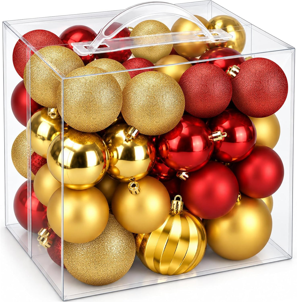 54PCS Red & Gold Christmas Ball Ornaments, Shatterproof Tree Decorations