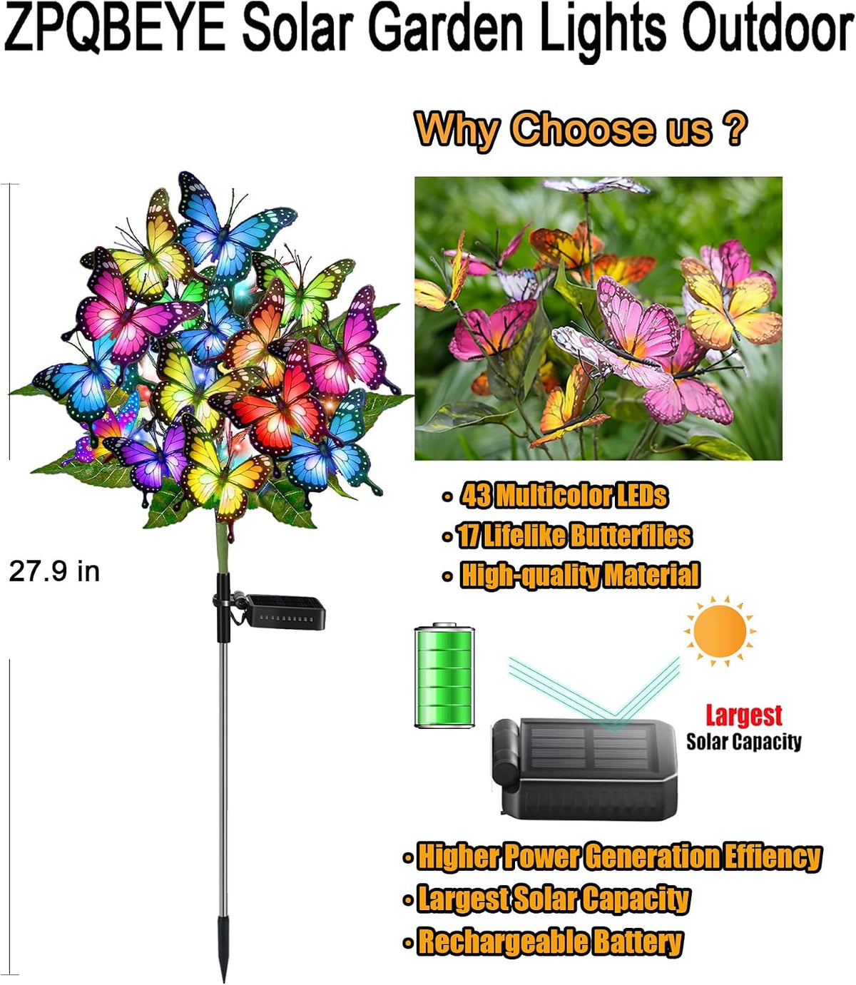 Solar Garden Lights Outdoor Waterproof Decorative